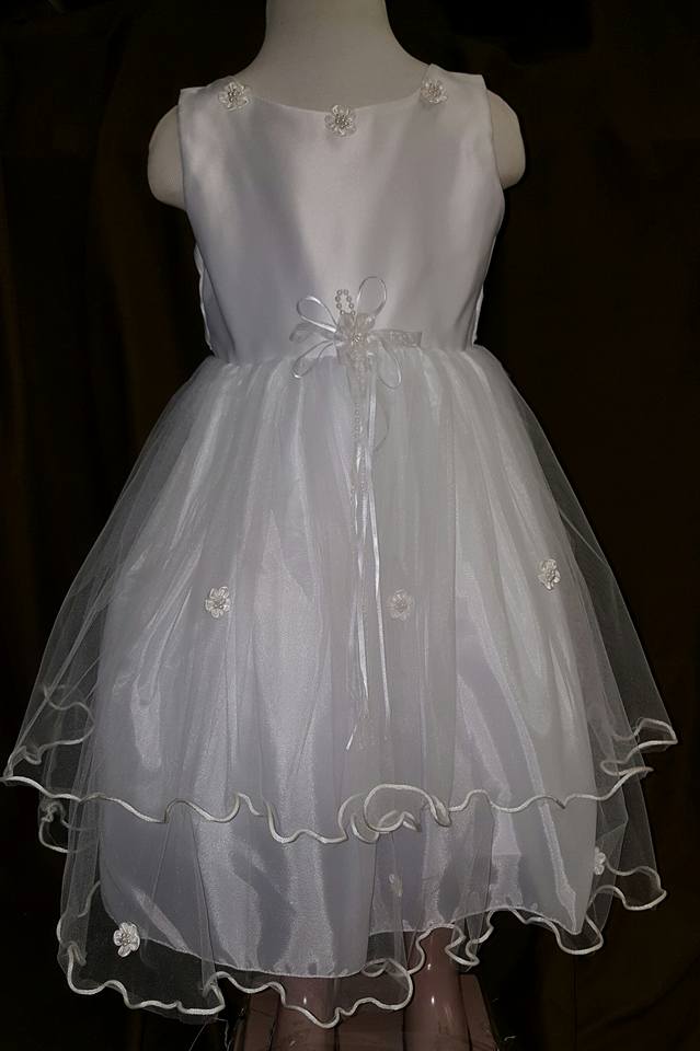 white layered skirt dress