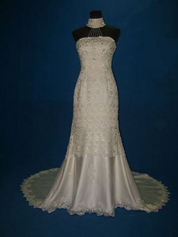 Satin and Lace wedding gown