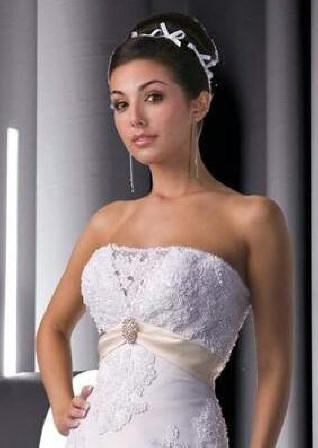 lace overlay a-line wedding dress