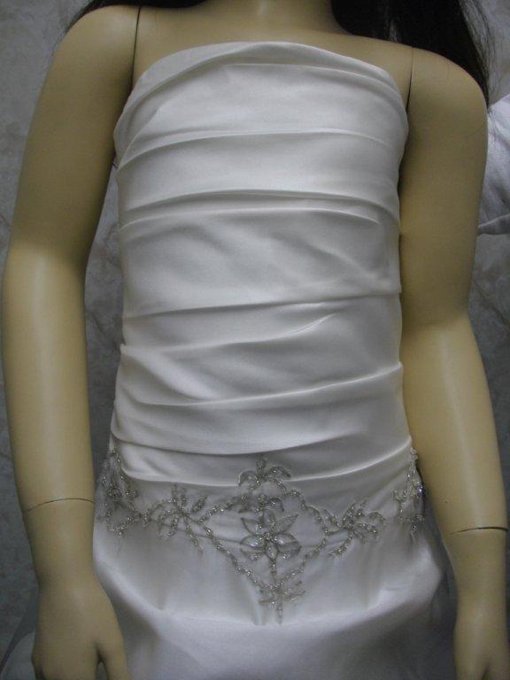 strapless, pleated bodice children's wedding dresses