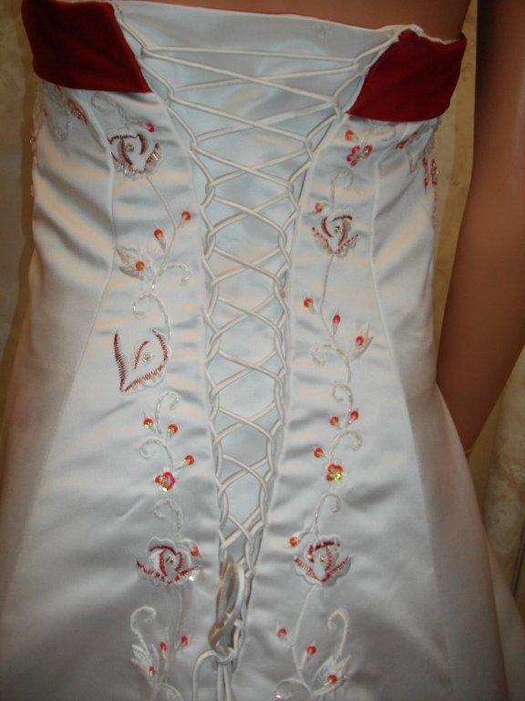 Embroidered wedding gowns with color
