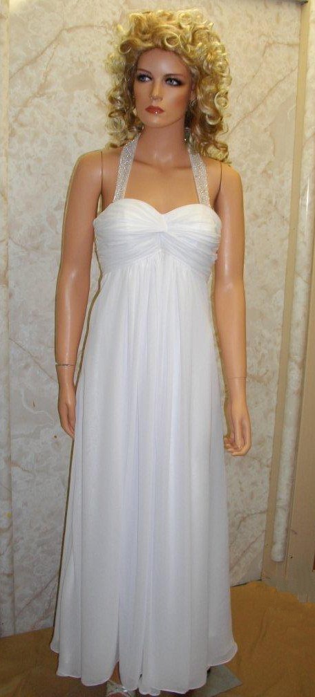 chiffon halter wedding gown with twisted bodice