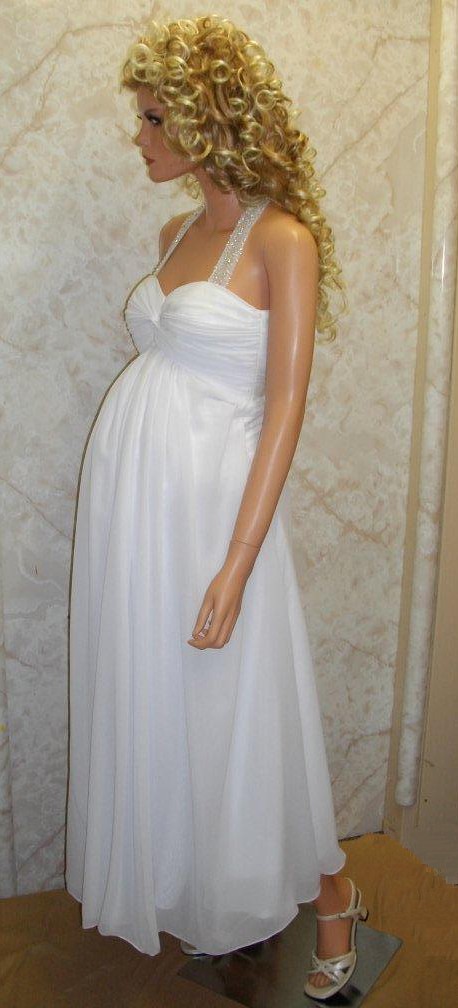 Chiffon maternity wedding gown