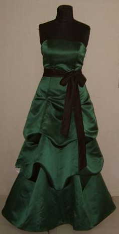 Forest Green pick up Dress with Black Sash