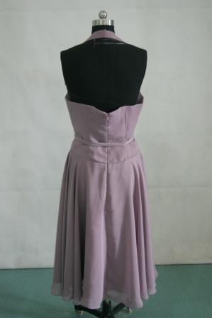 Lavender short chiffon halter dress