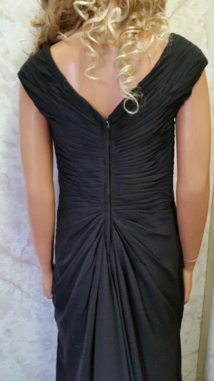 black v neck bridesmaid dress