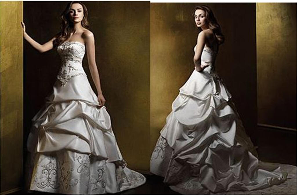 bridal gowns with pick up skirt