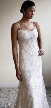 Lace spaghetti strap wedding dress