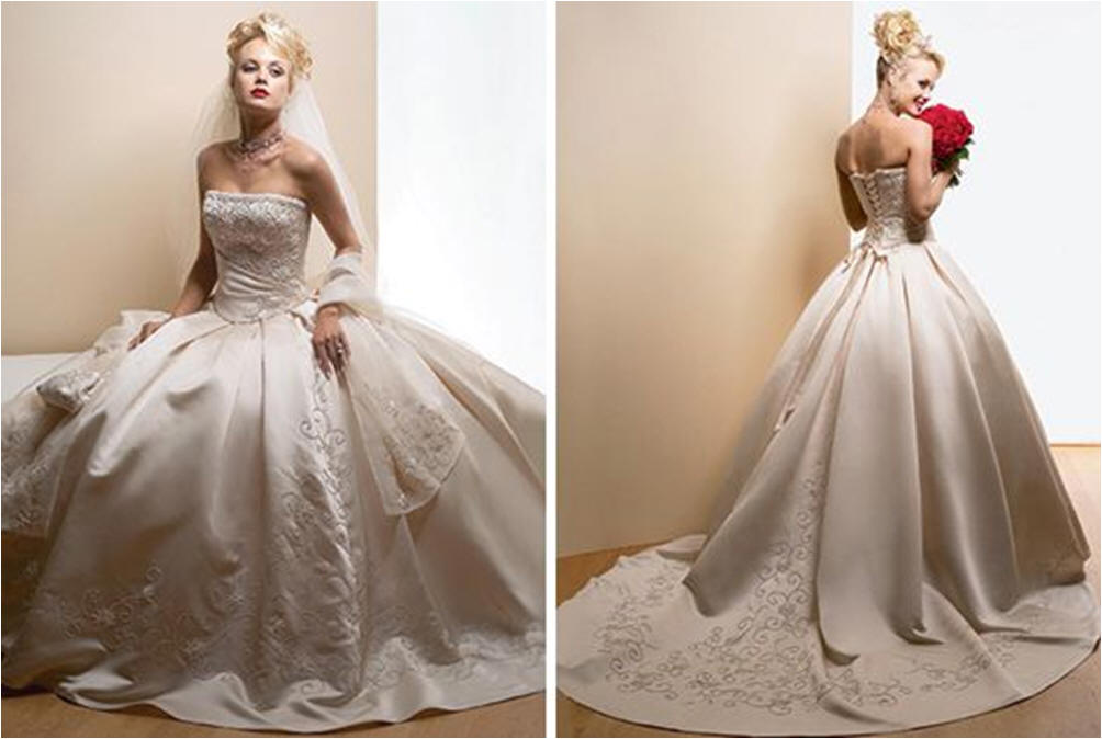 Embroidered ball gown wedding dresses