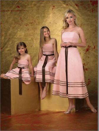 fun pink and brown bridesmaid dresses