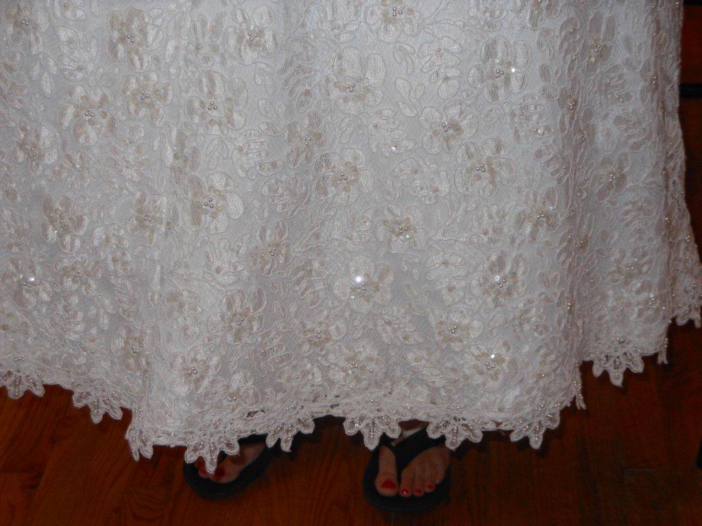 beaded floral lace wedding dress