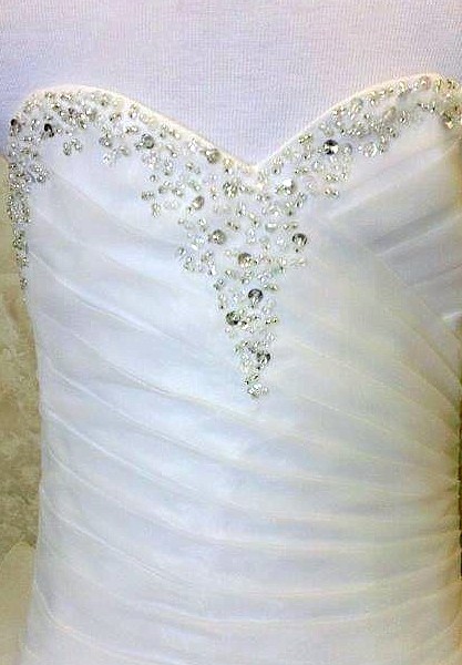 ruched beaded bodice