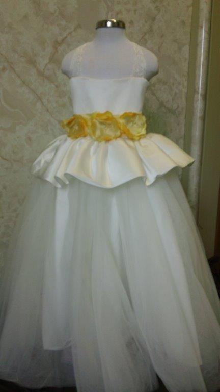 ivory and yellow flower girl