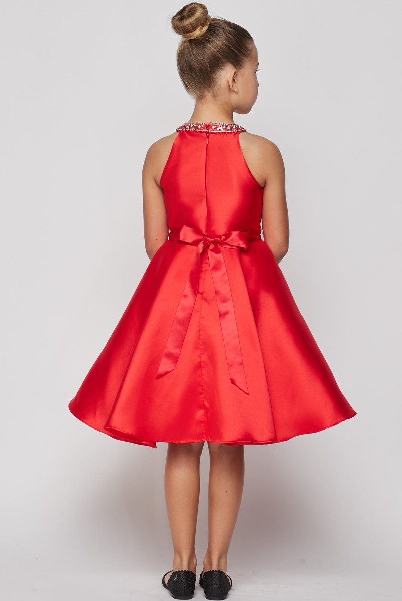 short red halter dress