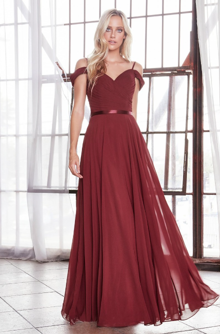 burgundy off shoulder dress