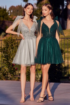 green and silver cocktail dresses for prom