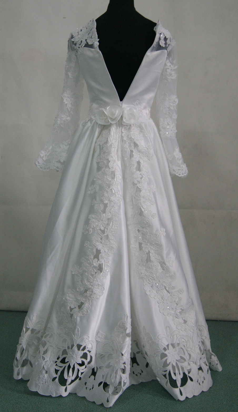 long sleeve Communion Dress with cutout work