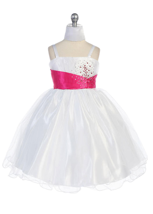 pink and white pageant dress
