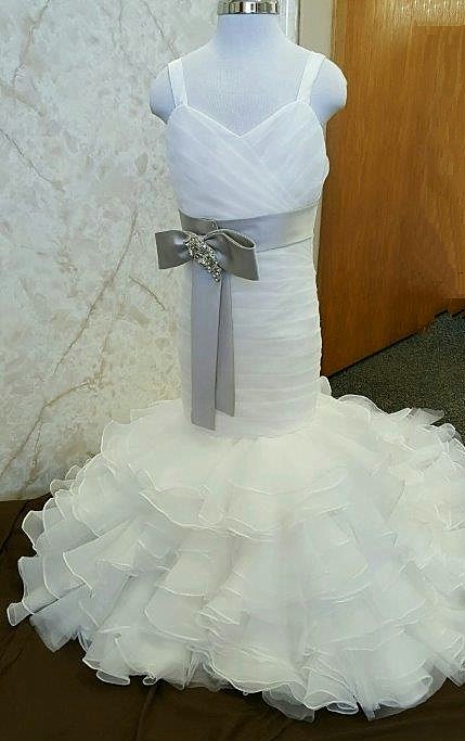 ivory and gray miniature wedding gown
