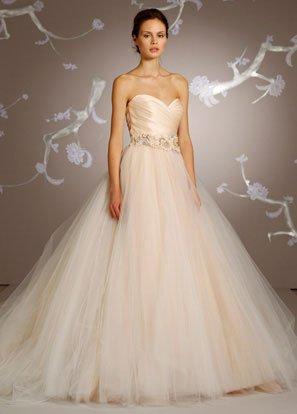 Sherbet tulle ball bridal gown