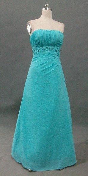 Turquoise Chiffon bridesmaid dress