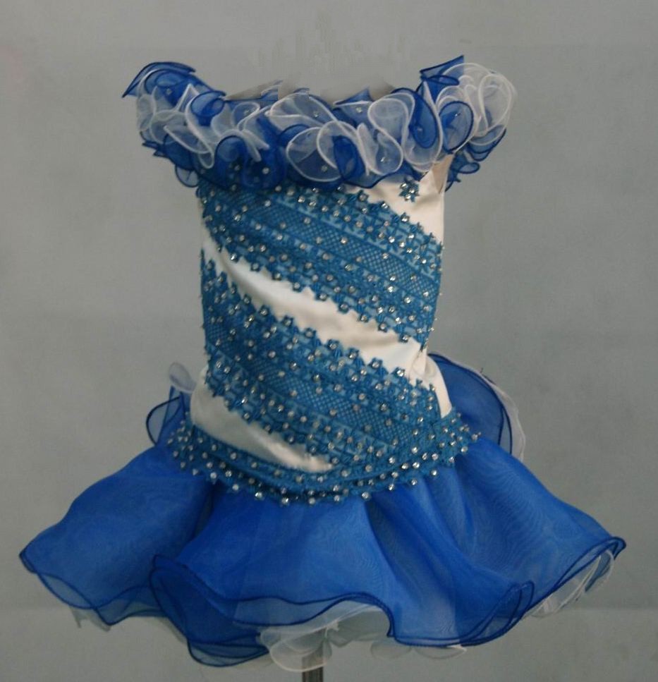 blue and white pageant cupcake dresses