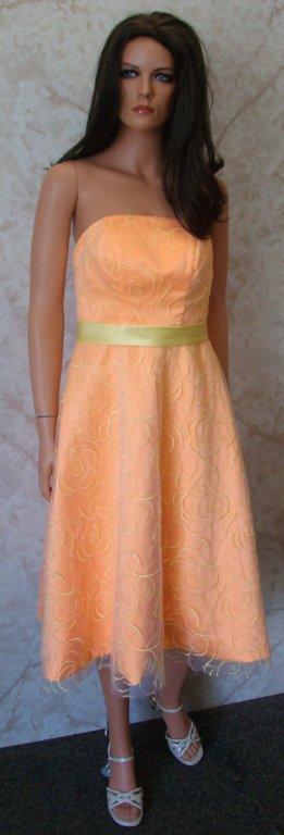tangerine bridesmaid gown