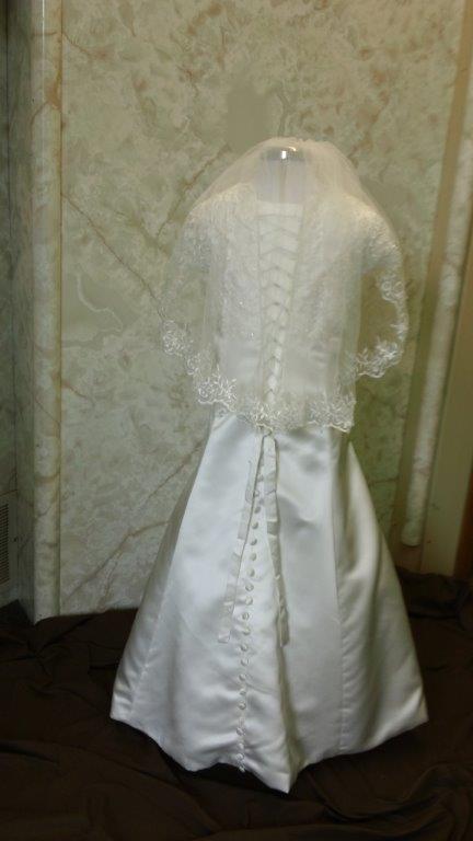 Miniature bride dress.