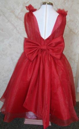 Apple red organza dress