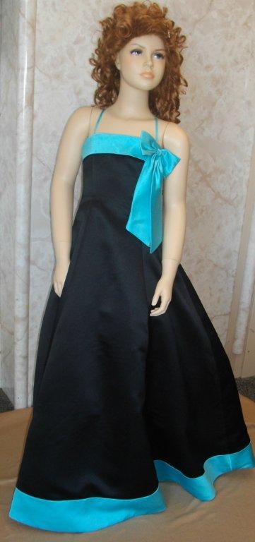 Black and turquoise bridesmaid dress
