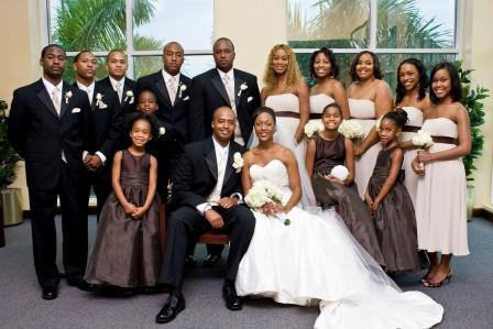 brown wedding party gowns