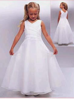 girls long white dress size 4