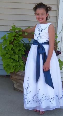 white and royal blue flower girl dresses cheap