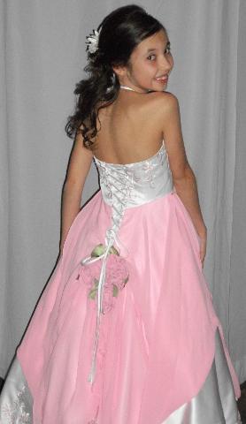 Cheap formal pink and white girls dresses