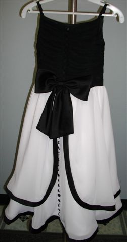  Black and White flower girl dress sale