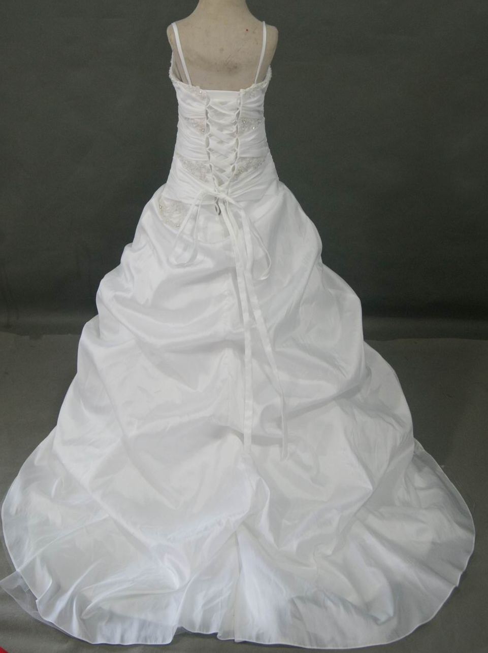 spaghetti strap minature bridal gown