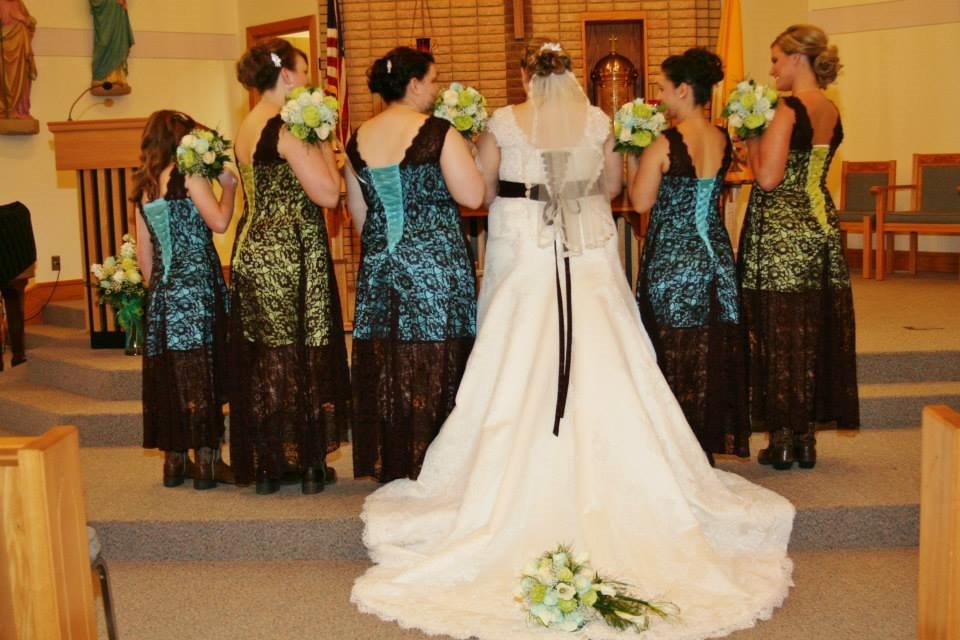lace wedding party dresses