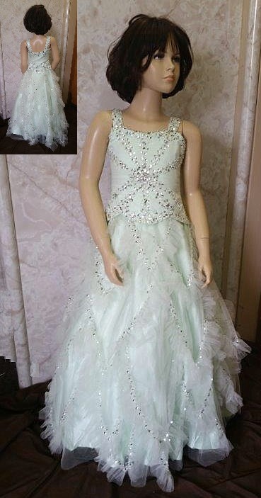 green sequin pageant dresses
