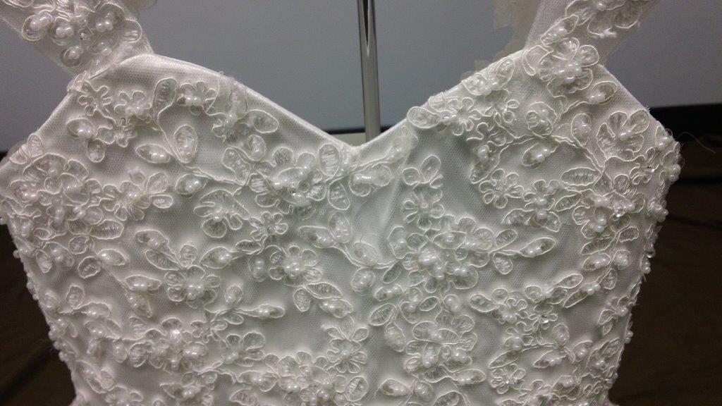 ivory lace wedding flower girl dress