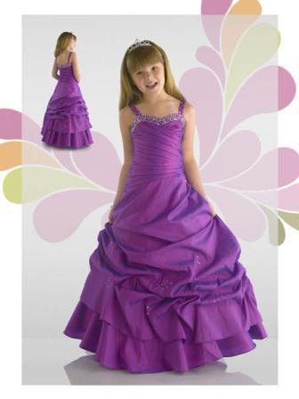 Purple taffeta ball gown