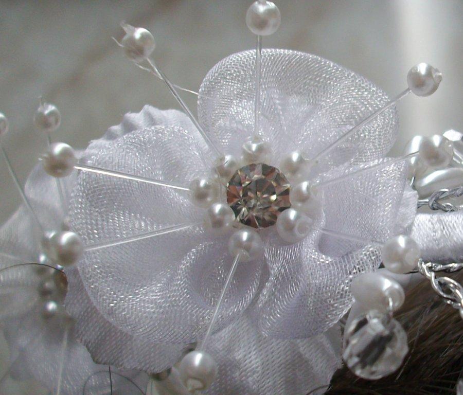 Delicate flowers accented with pearls