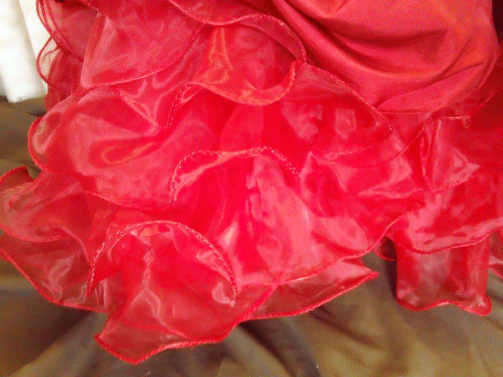 red girls halter pageant gown skirt