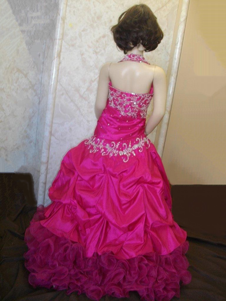 Raspberry Girls Pageant Gown