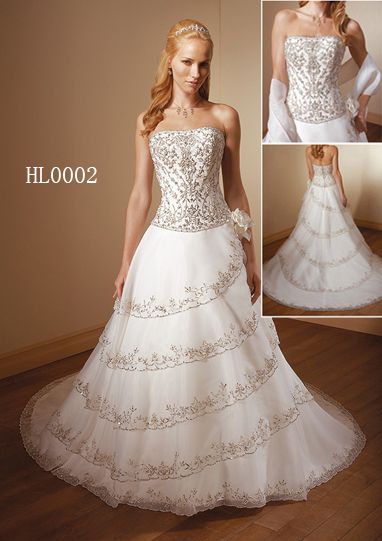 multi tiered wedding gown