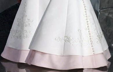 two layer skirt of pink and white dress