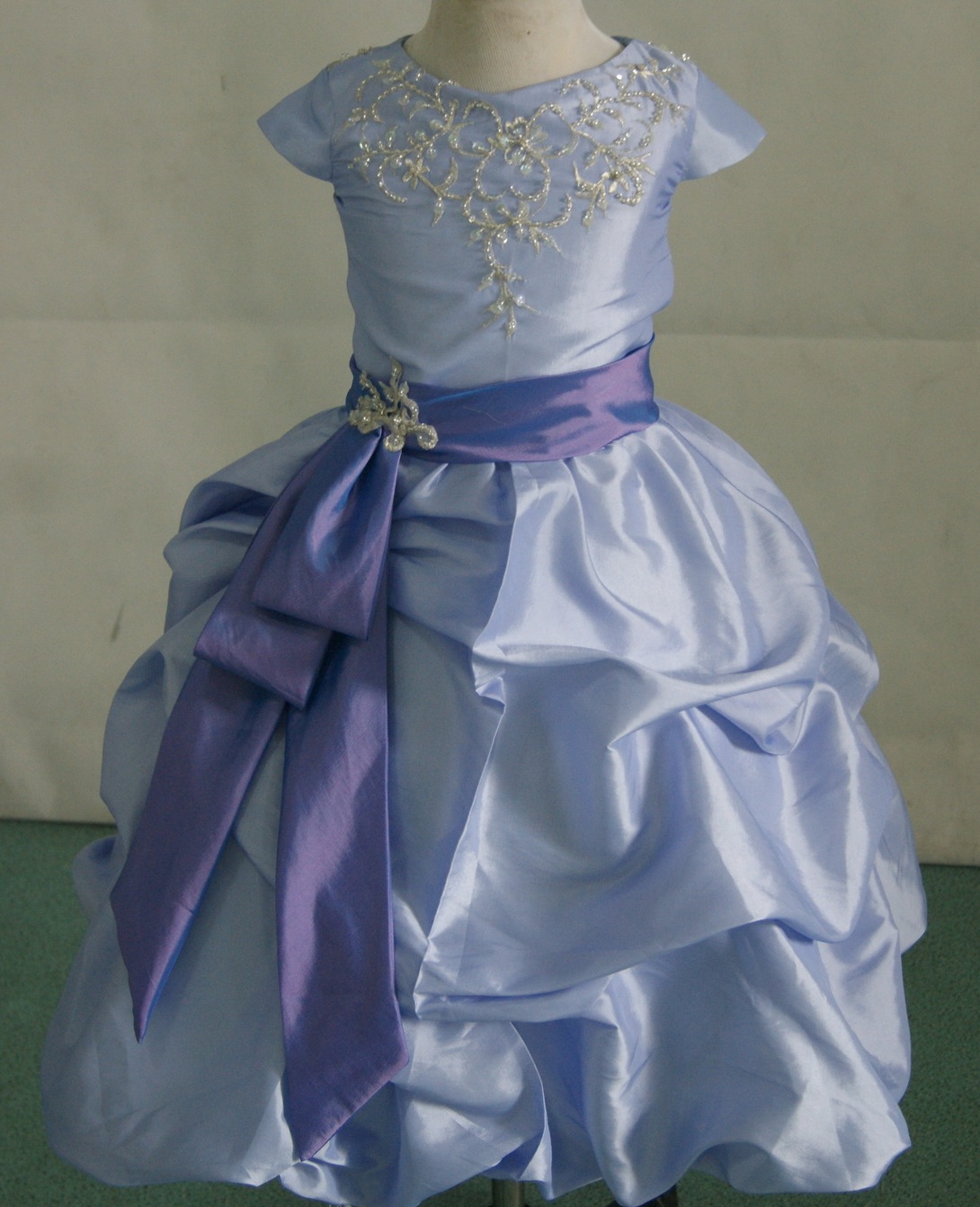 Lavender dress with violet sash