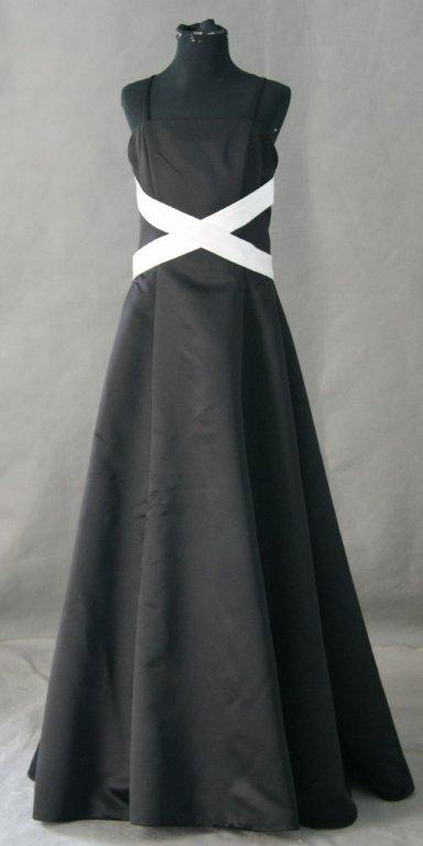 Black and Ivory long bridesmaid dress