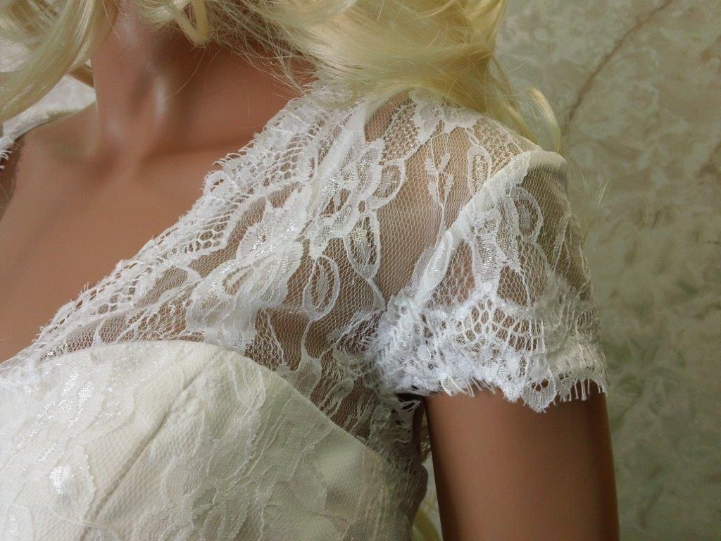 lace cap sleeve second marriage wedding dress