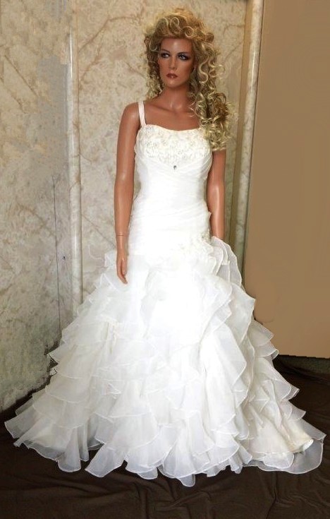 Ruched draped wedding gown