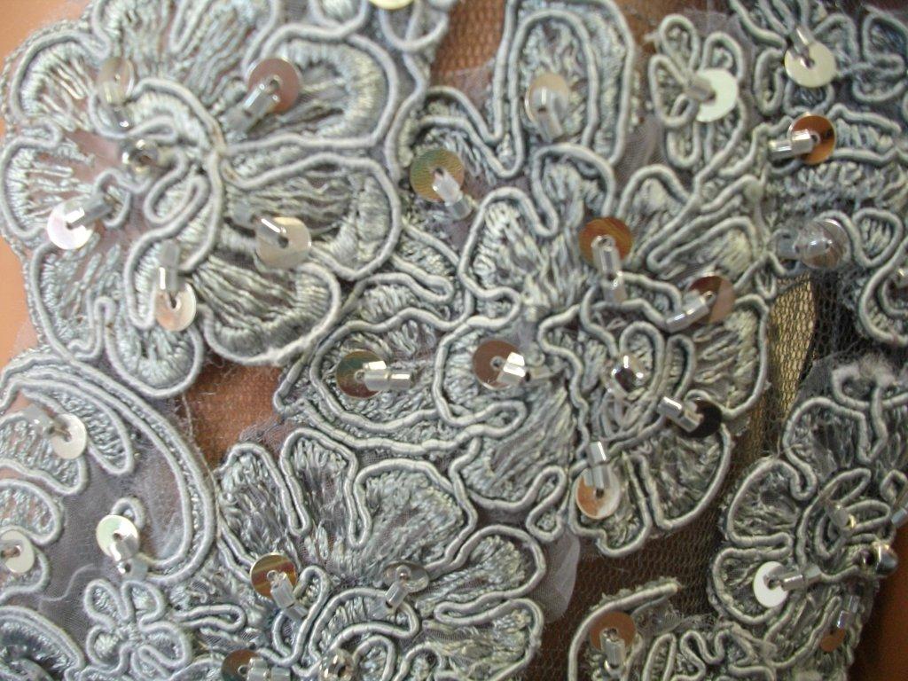 Pewter beaded lace
